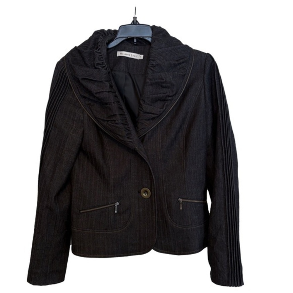Melanie Lyne Denim Jacket with Zipper Details - Women's Size 6